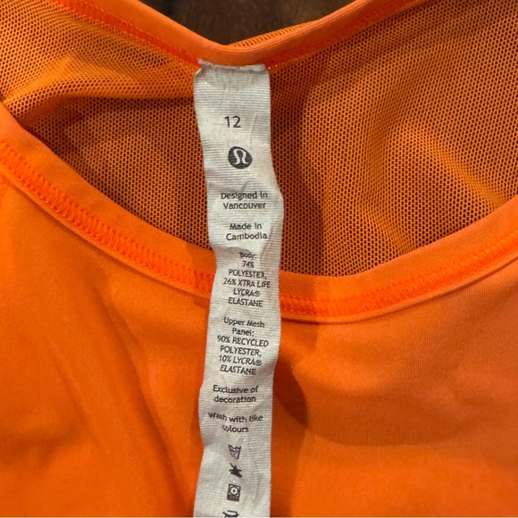 Lululemon Orange Sculpt Tank size 12 - Picture 4 of 5